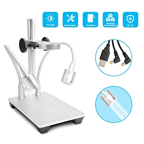 Soporte de Aleación Aluminio para Cámara Microscopio Digital USB, Bysameyee Regolabile Universale Soporte Base de Metallo para MAX 1.4 Pulgadas de Diámetro Pantalla LCD Microscopio Endoscopio