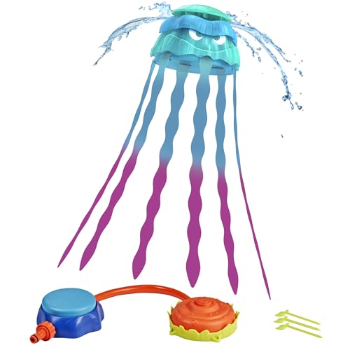 Nerf Super Soaker Stomp & Soak Water Toy | Jellyfish Launches Into The Air & Sprays Water | Attaches to Garden Hose | Kids Outdoor Sprinkler Toys & Gifts | Ages 4+