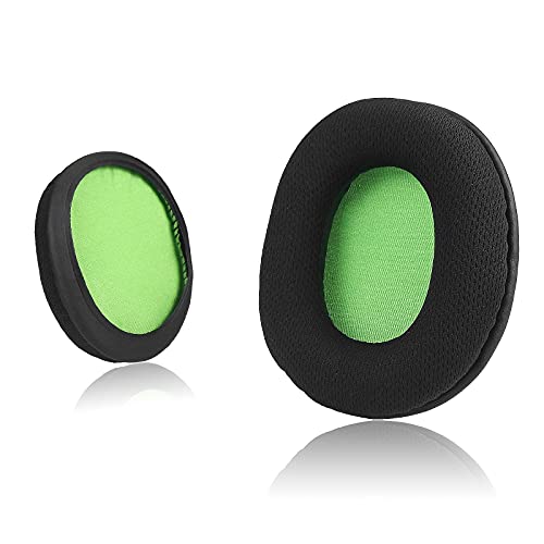 Krone Kalpasmos Upgraded Replacement Earpads For Ath M50X / M40X / M30X / Msr7 - Fits Audio Technica M Series, Steelseries Arctis 3/5 / 7 / 9X & Pro, Breathable Fabric & Memory Foam, Green #TOP18