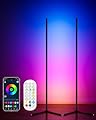 CCACC 2PCS Corner Floor Lamp, 65" Smart RGB Color Changing LED Floor Lamp with APP and Remote Control, Modern Mood Lighting Corner Lamp with Music Sync, DIY Mode & Timing for Living Room Gaming Room