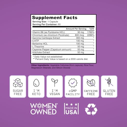Healthy Weight Loss Supplement for Women, Vegan, Appetite and Craving Control, Fat Burner, Metaboilism Booster, Weight Loss Supplement, Metabolism and Mood Booster - 60 Units - Image 6