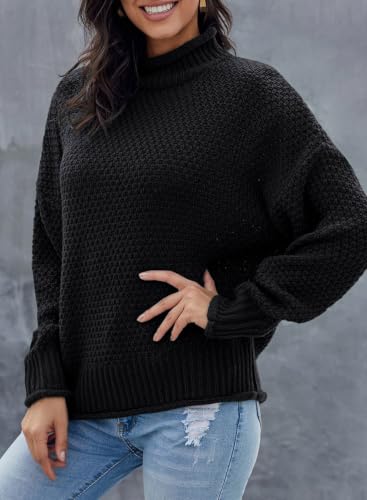 Image of Dokotoo Womens Sweaters Turtleneck Cable Knit Chunky Pullover Fall Outfits