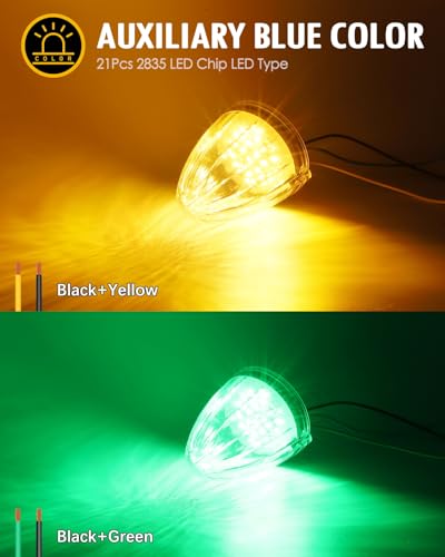 Luces de cabina LED bicolor cromadas para techo de camión Freightliner 2