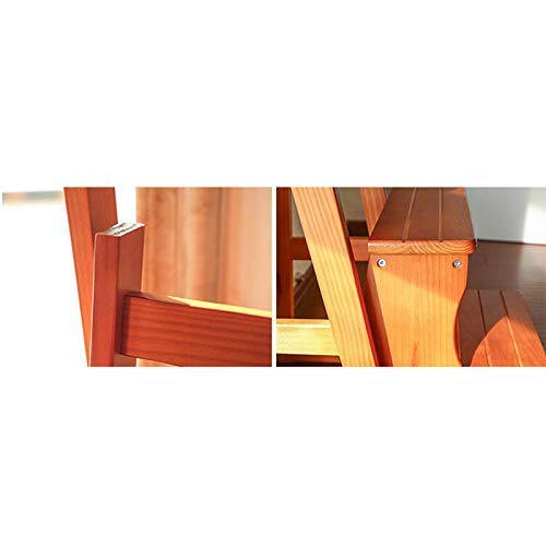 Taburete escalera plegable con peldaños de madera engrosada 4