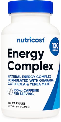 Nutricost Natural Energy Pills Complex 120 Capsules, 100mg Caffeine -