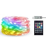 LUXONIC USB Powered Fairy Lights Color Changing,33FT 100 LED RGB String Lights,Smart App and Remote