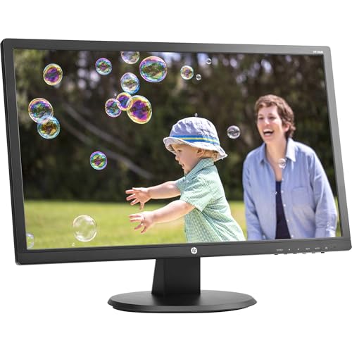Image of HP 24uh 24-inch Full HD 1920 x 1080 LED Backlit LCD Monitor 2-Pack Bundle with HDMI, VGA, DVI Ports, Desk Mount Clamp Dual Monitor Stand