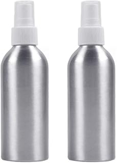 Constore 120ml 4oz Aluminum Fine Mist Atomizers Spray Bottle Metal Refillable Containers Liquid Storage Pump Vials For Essential Oils,Aromatherapy,Perfumes-2 Pack (White Sprayer)