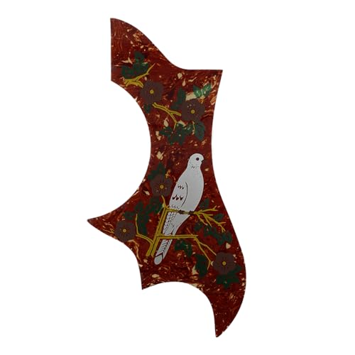 NikoギブソンJ-200ギタースタイル ハチドリアコースティックギター用ピックガード (レッド ハチドリ)