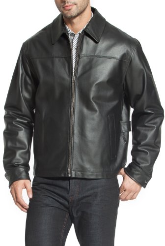 Bgsd Men Greg Open Bottom Zip Front Leather Jacket Black X-Large #TOP2