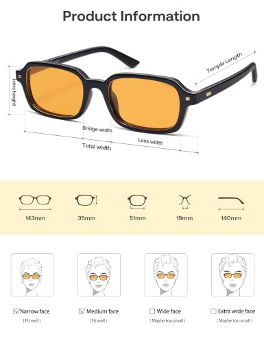 Image of SOJOS Trendy Rectangle Polarized Sunglasses Womens Mens SJ2610