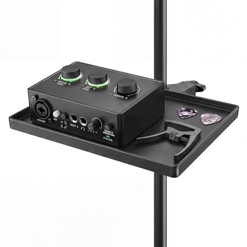 Aokoe Microphone Stand Tray with Crab Clamp Suitable for Music Stand, Mic Stand, Attention Table