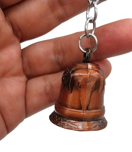 Image of Classic Antique Tibetan Temple Bell Shaped Keyring for Gift Gaurdian bell for Car Bike Bags Metal Key ring Key Chain Bag Charm Gift