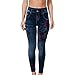 Pantaloni da yoga vintage da donna Plus Size Vita alta Denim Stampa Push Up Fiori Fitness Sexy Stretch Skinny Leggings Atletici, Nero , XL