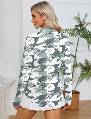 Image of LOMON Women Long Sleeve Shirts Sun Protection 1 /4 Zip Summer Quick Dry Hiking Shirts Quarter Zip Pullover for Women