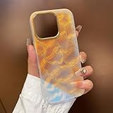 SETNGB Funda rígida de PC a Prueba de Golpes con Degradado láser Esmerilado para iPhone 17, 16, 15 Pro MAX y 17 Air, Color Dorado