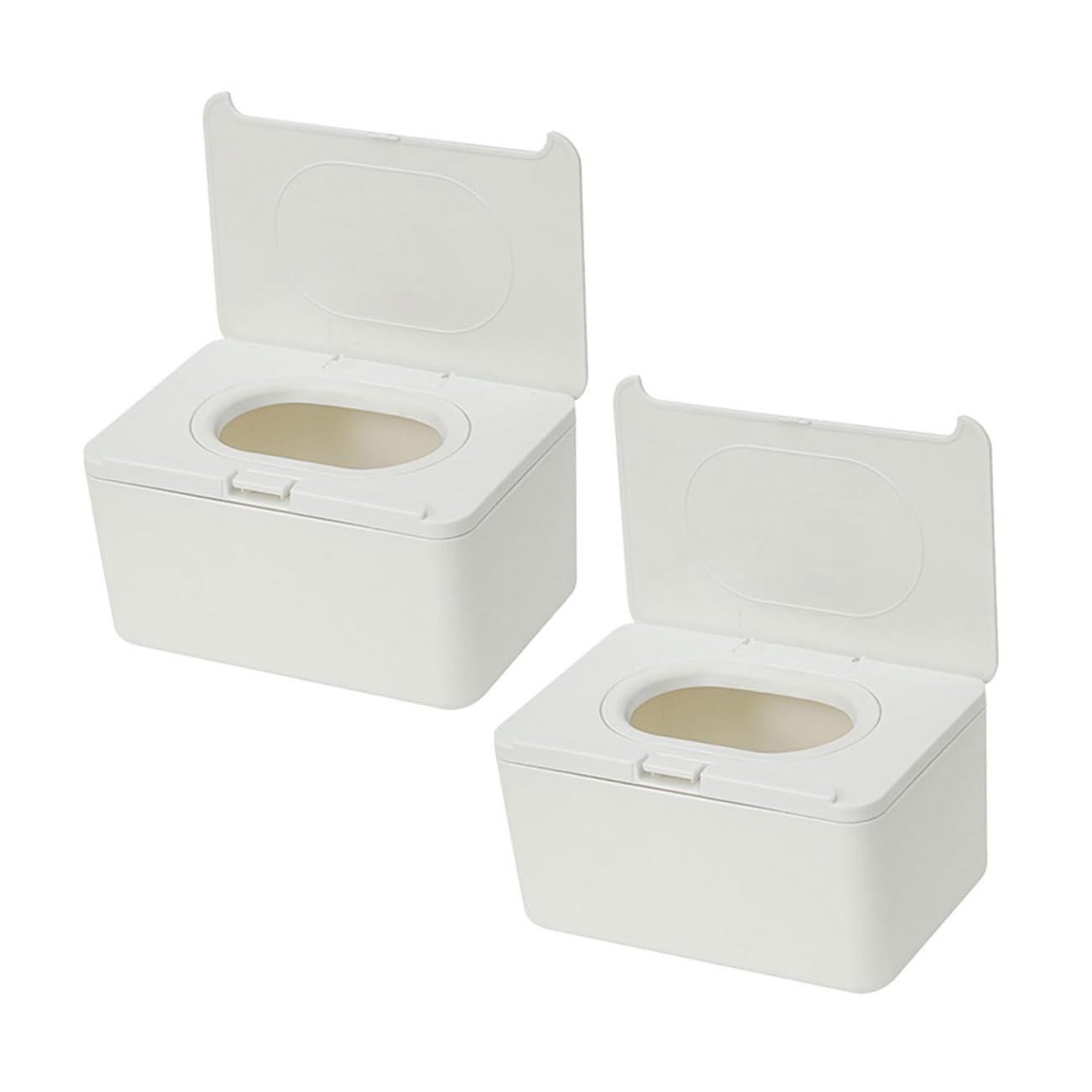 Dispensador de Toallitas Húmedas para Bebés de Plástico Blanco 2 Piezas