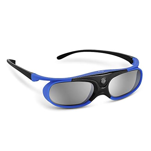 BOBLOV DLP Link 3D Glasses Active Shutter 144Hz Rechargeable for All DLP-Link 3D Projectors, Can't Used for TVs, Compatible with BenQ, Optoma, Dell, Acer, Viewsonic DLP Projector (Blue-1 Pack)
