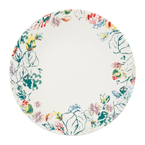 Geneviève Lethu 533656 Assiette Plate Ø 27 cm en Grés - Collection A TRAVERS CHAMPS - Décor Floral Multicolore
