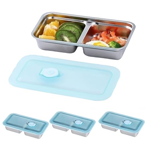 Recipientes de aderezo con , recipientes reutilizables para aperitivos con , de acero inoxidable, a prueba de fugas, para restaurante, camping, picnic, viajes, escuela