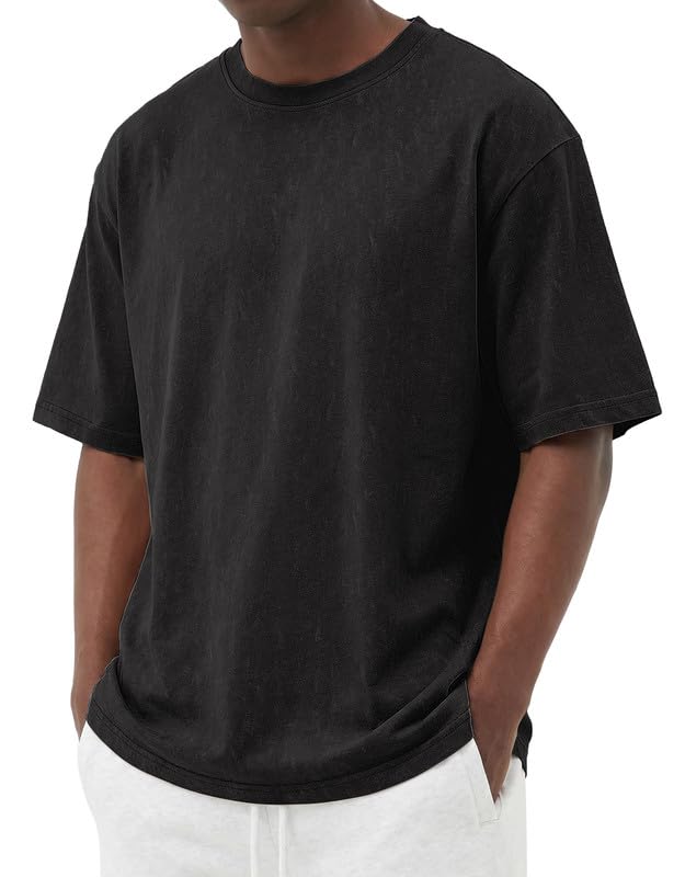 COOFANDY Men's Fashion Oversized Tshirts Vintage Workout Short