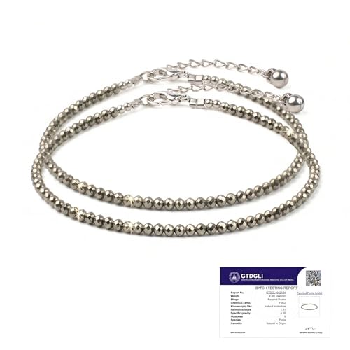 Image of Astrotalk Raw Pyrite Anklet | Stone of Money, Protection & Power | Natural Pyrite Anklet for Women | Healing Crystal Jewellery for Women | Gift for Woman & Girlfriend