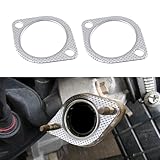 QZTYTY 2PCS Car Exhaust Gasket, High Temp Exhaust Gasket, Ultra Seal 2-Bolt 2-Inch Exhaust Flange Gasket Standard Exhaust Gasket, Car Accessories Exhaust Gasket Set Used for Exhaust Turbo (2inch)