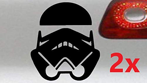 2 pegatinas de León Folien Storm Trooper Casco 12 x 10 cm Star Wars Auto Pegatinas Auto Adhesivo Adhesivo Tatuaje Tuning Brillante en negro – 2 unidades