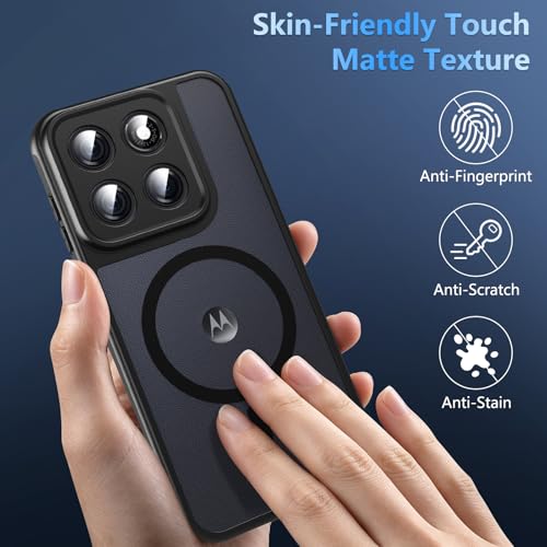 Image of For Motorola Edge 2026 Case,Magnetic [38 N52 Magnets] Military Grade Drop Protection moto edge 2026 case-Full Camera Protection Slim Matte Anti-Slip Phone Cover Protector For Motorola Edge 2026, Black