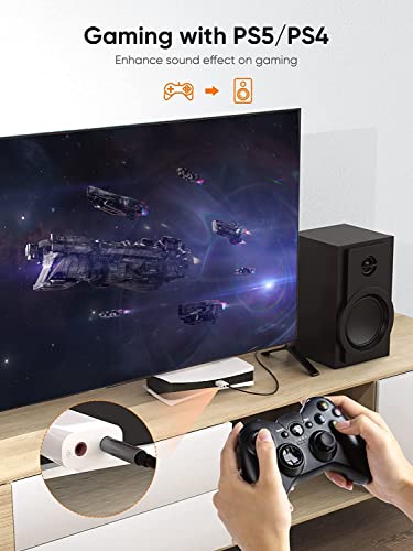 Image of CableCreation USB to 3.5mm Jack Audio Adapter, External USB Stereo Sound Card with 3.5mm Headset and Microphone Jack for PS4, PS5, Windows, Mac, Linux, Plug and Play, White