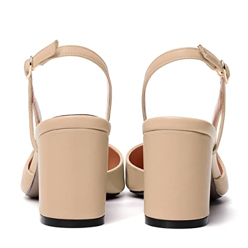 NUMALEO Womens Party Patent Buckle Ankle Strap Fashion Pointed Toe Chunky Mid Heel Pumps Shoes 2.5 Inch4