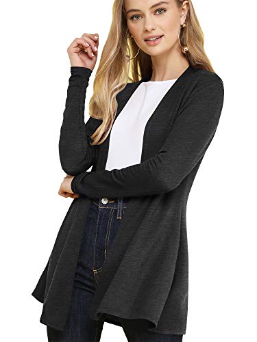 Lock and Love Women's Casual Long Open Front Drape Lightweight Duster High Low Hem Maxi Long Sleeve Cardigan