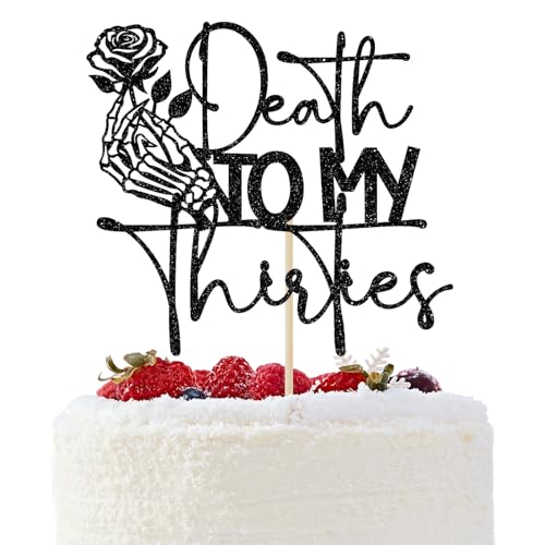 Death to My Thirties Cake Topper Rip Thirties Decorations Funeral Birthday Party Decor Rip to My 30s 40th Birthday Party Decorations Black Glitter