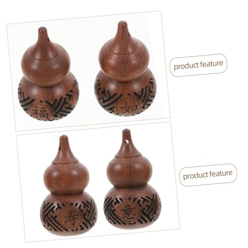 2pcs Escultura Tallada de Calabaza de Madera para Aromaterapia miniatura 3