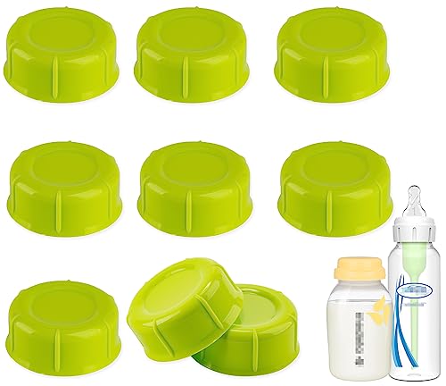 Image of (9-PCs) Travel Bottle Caps Compatible with Dr Brown Narrow Bottles, Storage Caps Replacement for Medela Bottles, Bottle Caps Fit Ameda Evenflo Gerber Lifefactory and Parents Choice Bottles - Model A