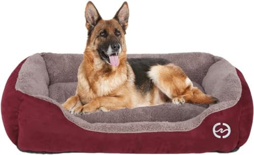 Image of SITSNOOZE Giant Reversible Orthopedic Dog Bed XXXL Size for Massive Breeds 45 kg and Above Washable Sofa Mat for Tibetan Mastiff and Newfoundland (Red & Brown, XXXL)