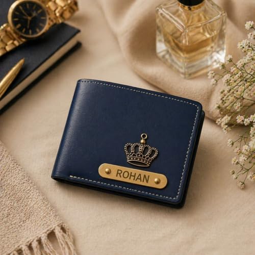 Image of Personalized Couple Wallet Gift Set | Custom Name Engraved Bifold Wallet for Men & Ladies Clutch Combo | Premium Faux Leather | Anniversary Wedding Gift for Husband Wife