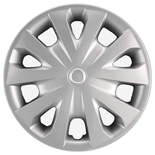 Hubcaps.com - Premium Quality 15" Silver Hubcaps / Wheel Covers Fits 2012-2019 Nissan Versa, Heavy Duty Construction (Set Of 4) #TOP1