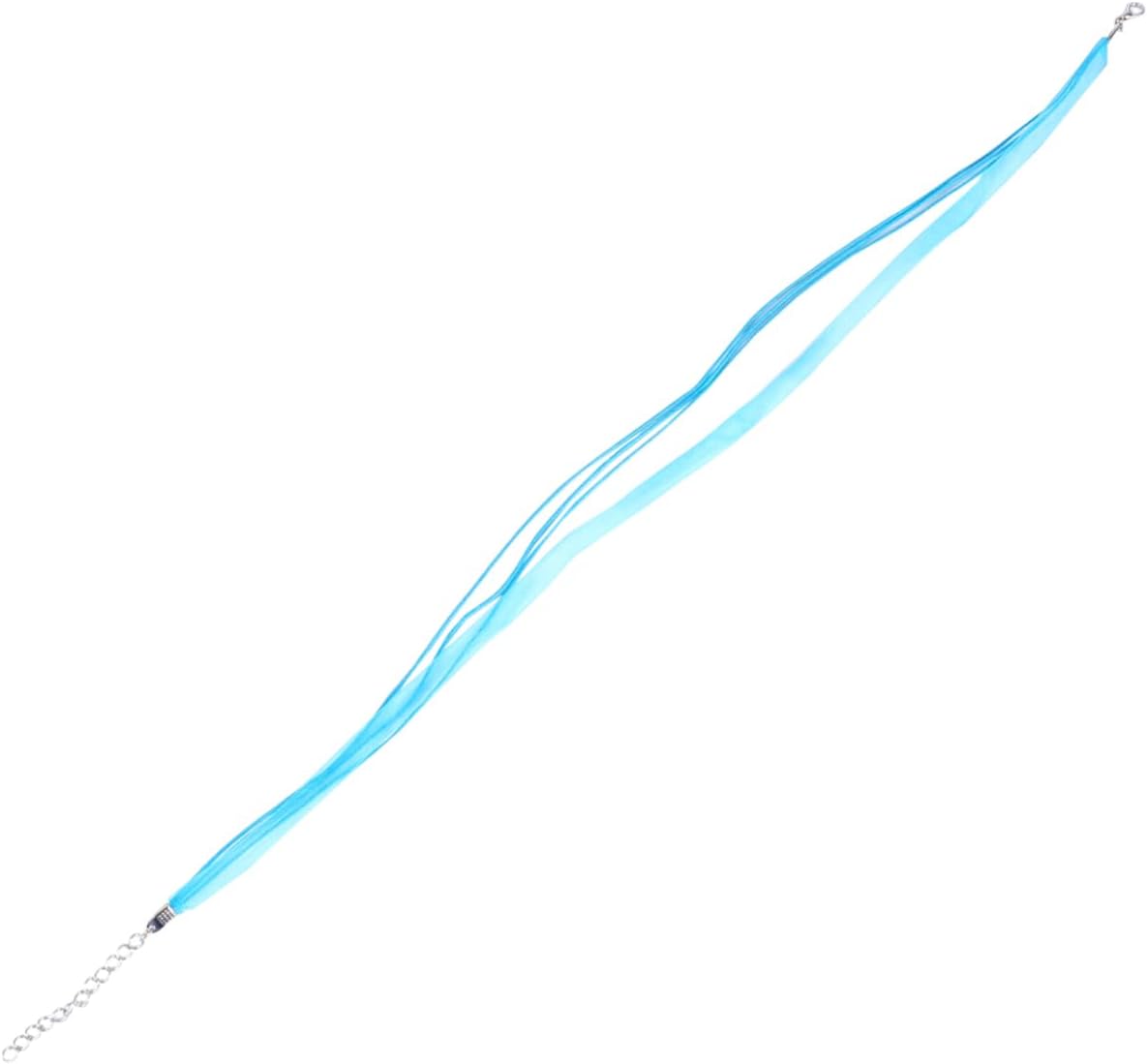 HOMSFOU 100pcs Yarn Wax Rope Necklace Cord with Lobster Buckle for DIY Jewelry Making Lanyard for Bracelets and Necklaces Blue