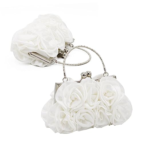 WOFASHPURET Bride Clutch Purse Women's Handbag Floral Dinner Bag for Wedding Banquet Cocktail Events