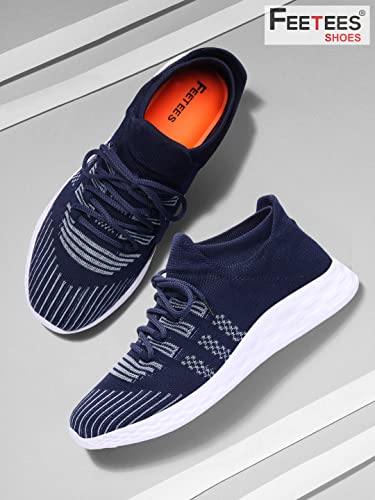 Image of FEETEES Simon Men's Casual Eva Socks Knitted Running Shoes | Color-Light Grey