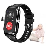 VCYEX Orologio Salvavita per Anziani, Smartwatch SOS GPS Funzione di Chiamata Braccialetto Intelligente, per Demenza E Alzheimer Black,4.9 * 3.3cm