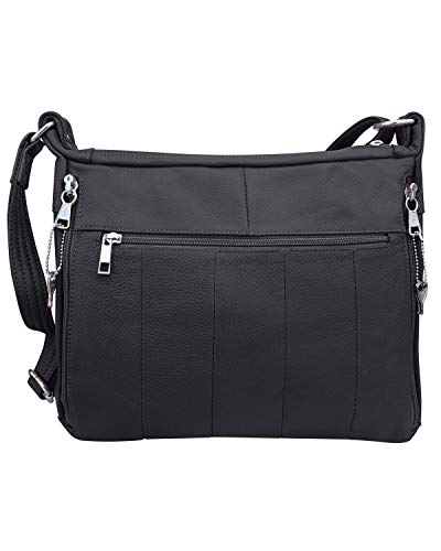 Leather Concealed Carry Crossbody Purse - YKK Locking CCW Ambidextrous Gun Bag Roma 70823