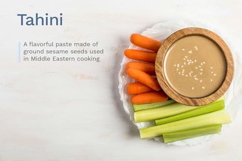 Image of Al Marah White Tahini /Tahina Paste, 250g ( 100% Hummus Ground Hulled Sesame Seed Paste Smooth & Creamy, Natural For Hummus, Middle Eastern Condiment for Salad Dressings, Gluten Free, Keto Friendly, Baba Ghanoush and More )