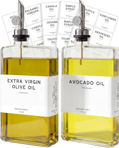 Glass Olive Oil Dispenser Bottle for Kitchen by Brighter Barns