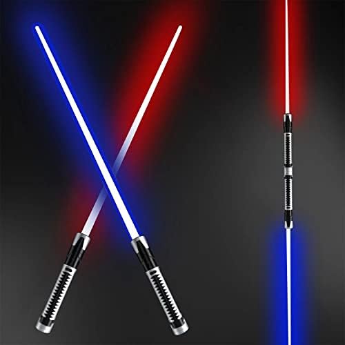 Beyondtrade Light Swords for Kids, Double Bladed Light Sabers Toy with Sounds (Motion Sensitive) – 4 Colors - 26"" – Perfect for Party – Xmas Presents (2 Pack)