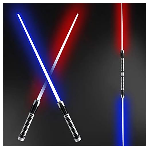 Beyondtrade Light Swords for Kids, Double Bladed Light Sabers Toy with Sounds (Motion Sensitive) – 4 Colors - 26"" – Perfect for Party – Xmas Presents (2 Pack)