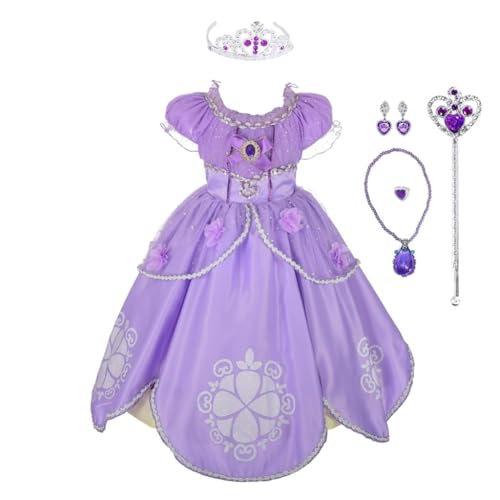 Lito Angels Fantasia de vestido de princesa sofia para meninas com acessórios, tamanho 2-3 anos, B, roxo