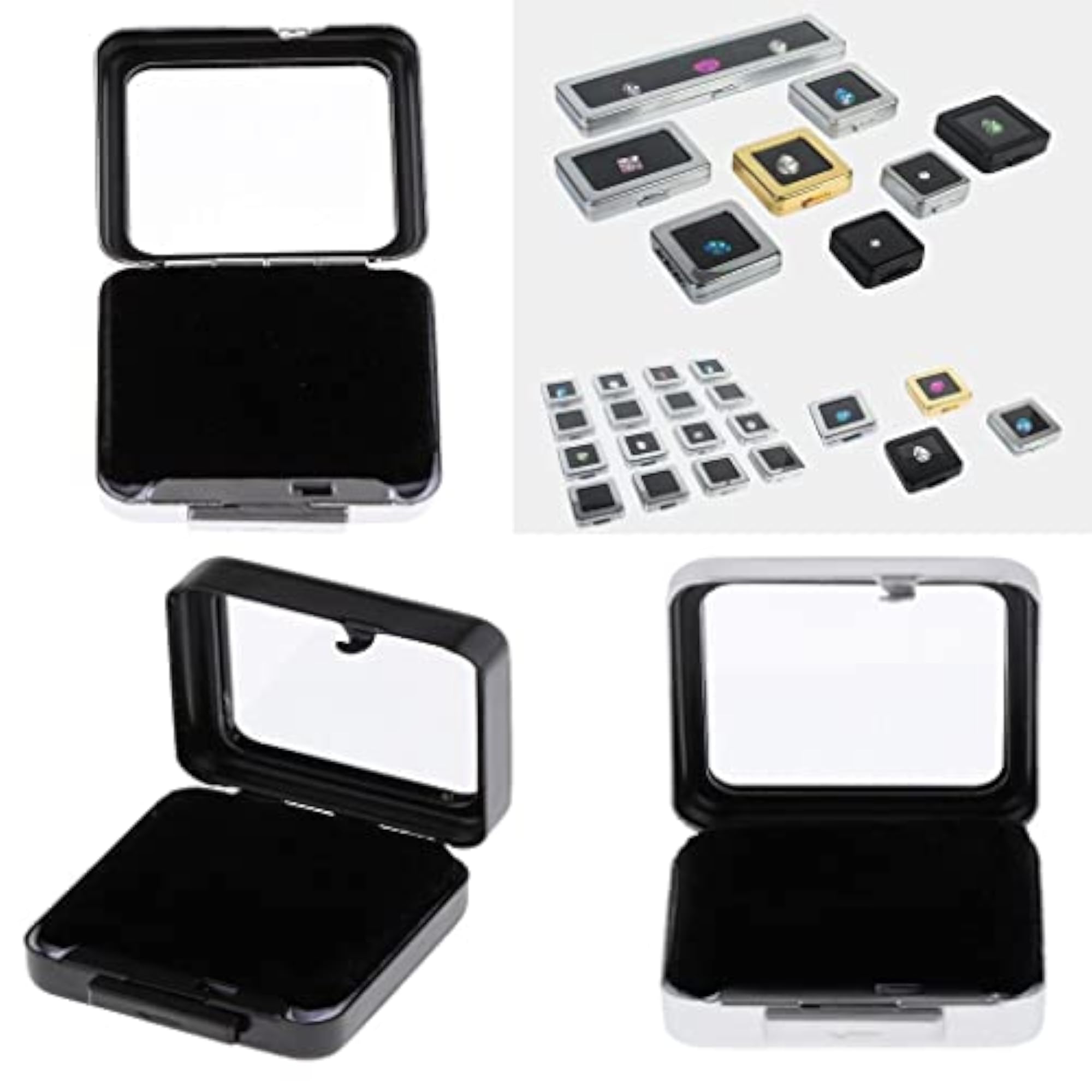 Metal Jewelry Gift Box for Loose Diamonds, Silver