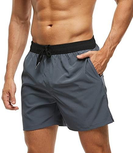 Arcweg Badehose für Herren mit Reißverschlusstasche Atmungsaktiv Wasserabweisend Badeshorts Männer Trainingsshorts Elastisch Verstellbar Mit Tunnelzug Meshfutter